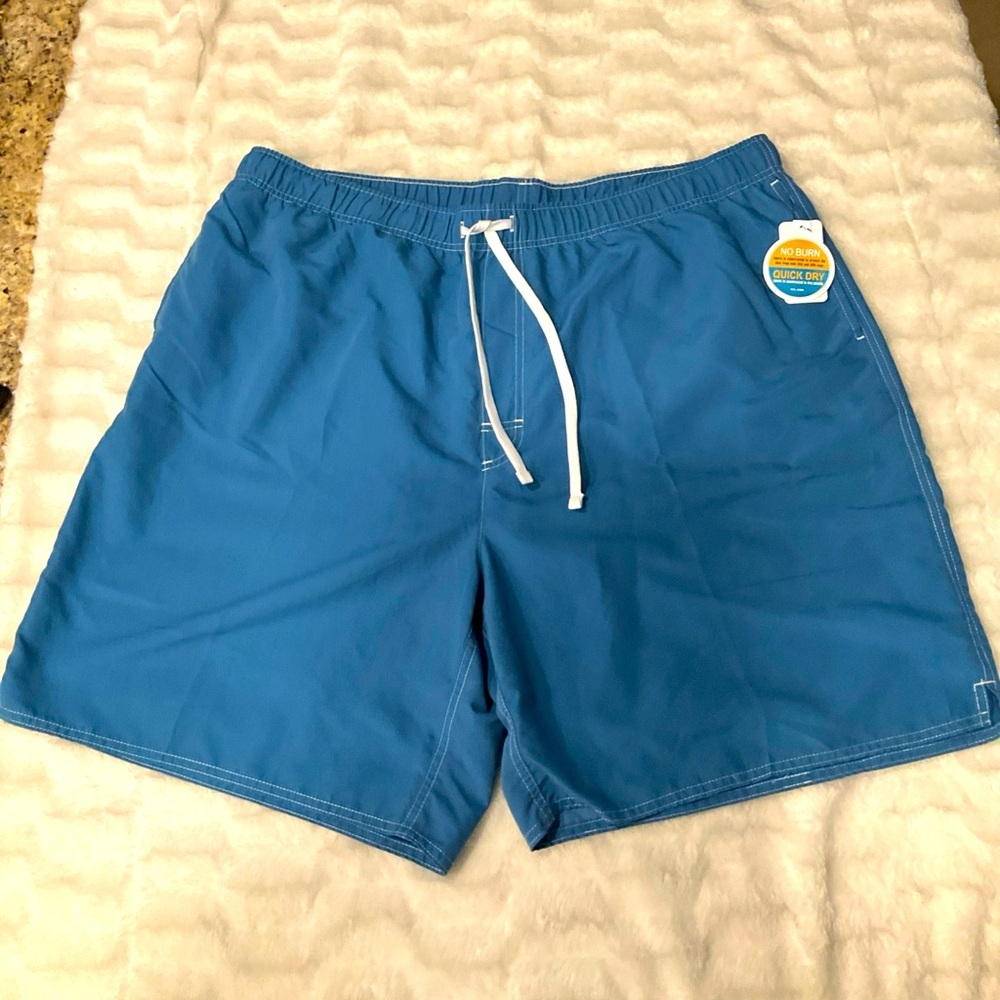 Destination XL DXL Men Swim Trunks Blue 2XL Drawstring Mesh‎ Lining
